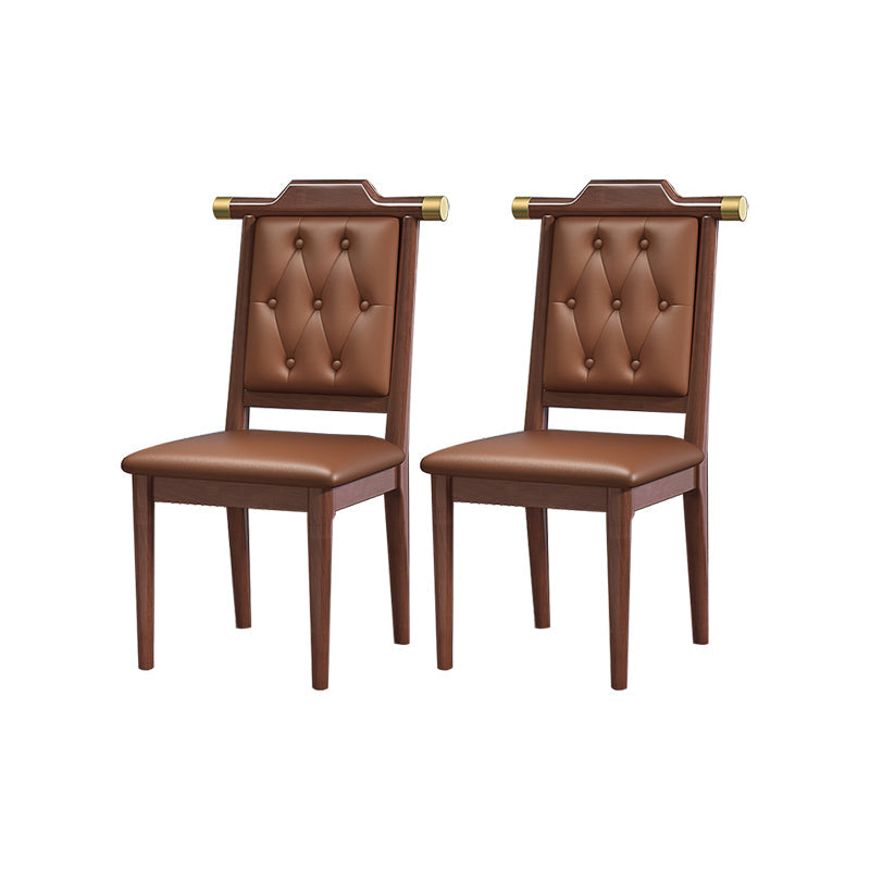 Moderne getufte eetkamerstoel Open achterste armloze stoel voor keukengebruik