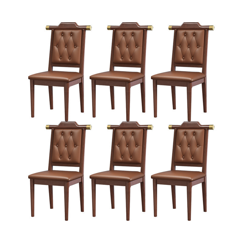 Moderne getufte eetkamerstoel Open achterste armloze stoel voor keukengebruik