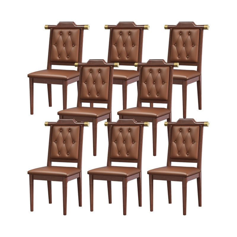 Moderne getufte eetkamerstoel Open achterste armloze stoel voor keukengebruik