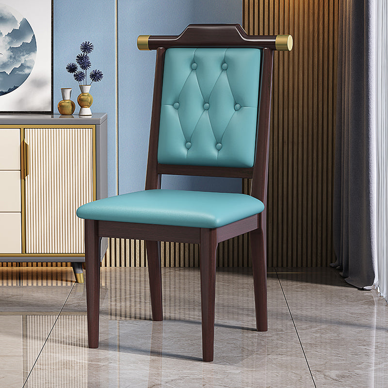 Moderne getufte eetkamerstoel Open achterste armloze stoel voor keukengebruik