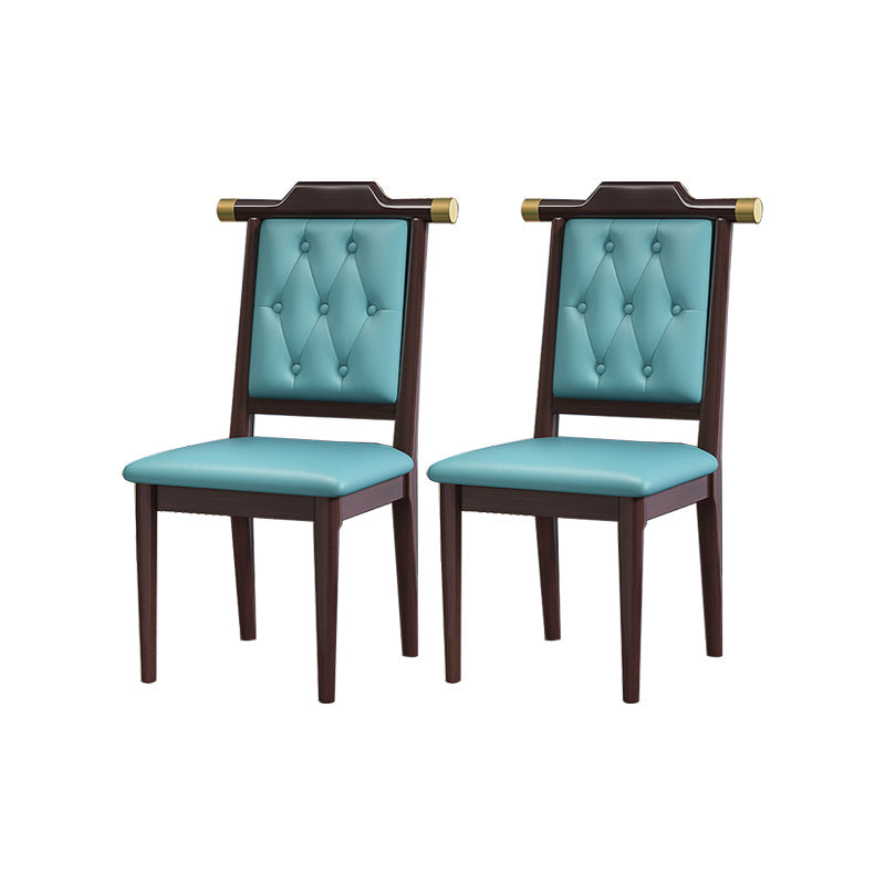 Moderne getufte eetkamerstoel Open achterste armloze stoel voor keukengebruik