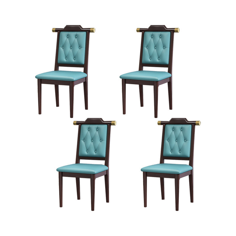 Moderne getufte eetkamerstoel Open achterste armloze stoel voor keukengebruik