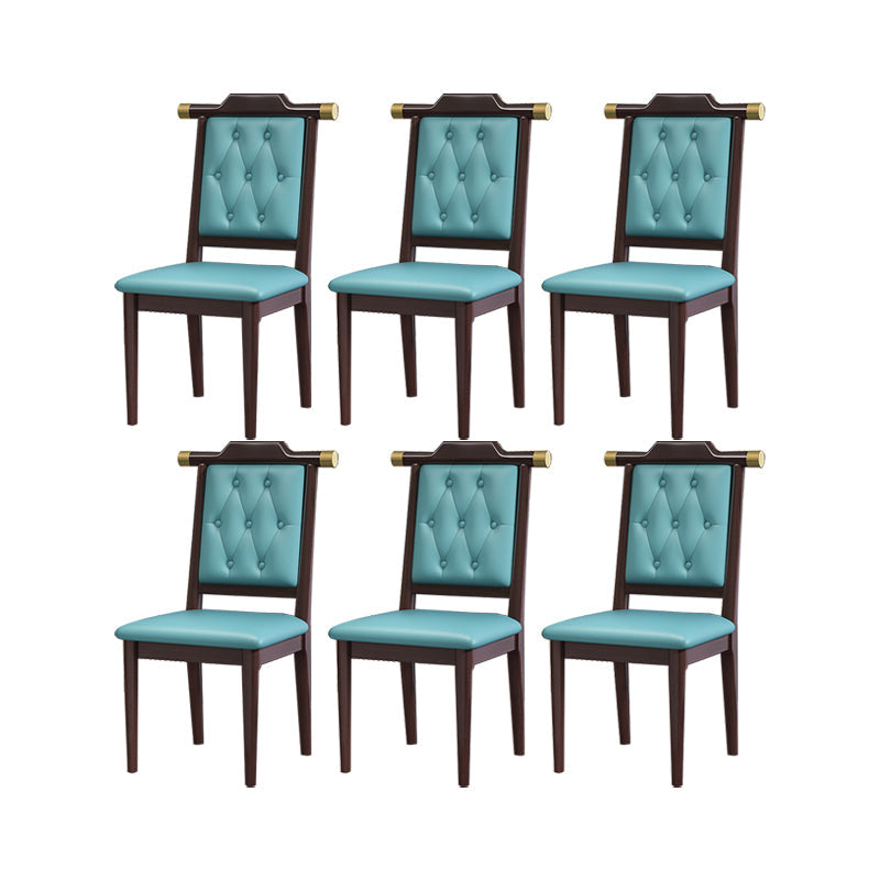 Moderne getufte eetkamerstoel Open achterste armloze stoel voor keukengebruik