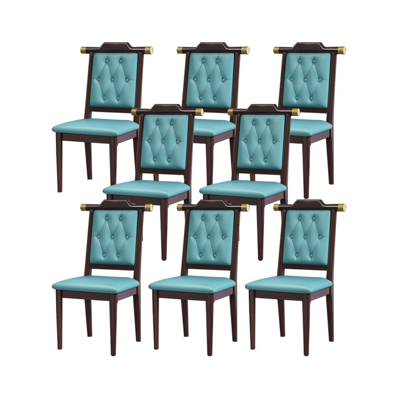 Moderne getufte eetkamerstoel Open achterste armloze stoel voor keukengebruik