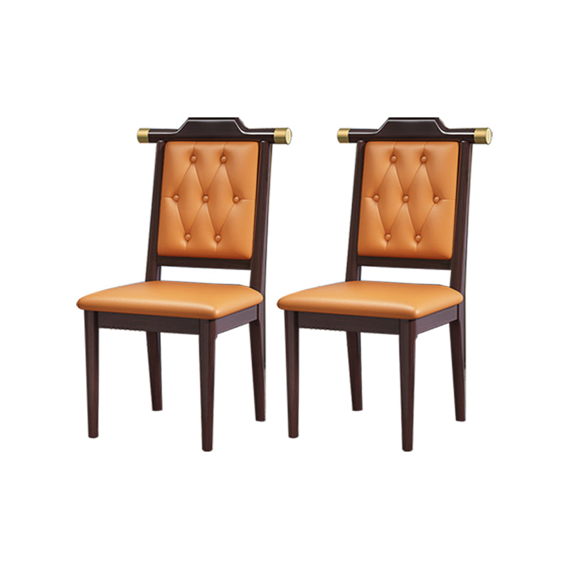 Moderne getufte eetkamerstoel Open achterste armloze stoel voor keukengebruik