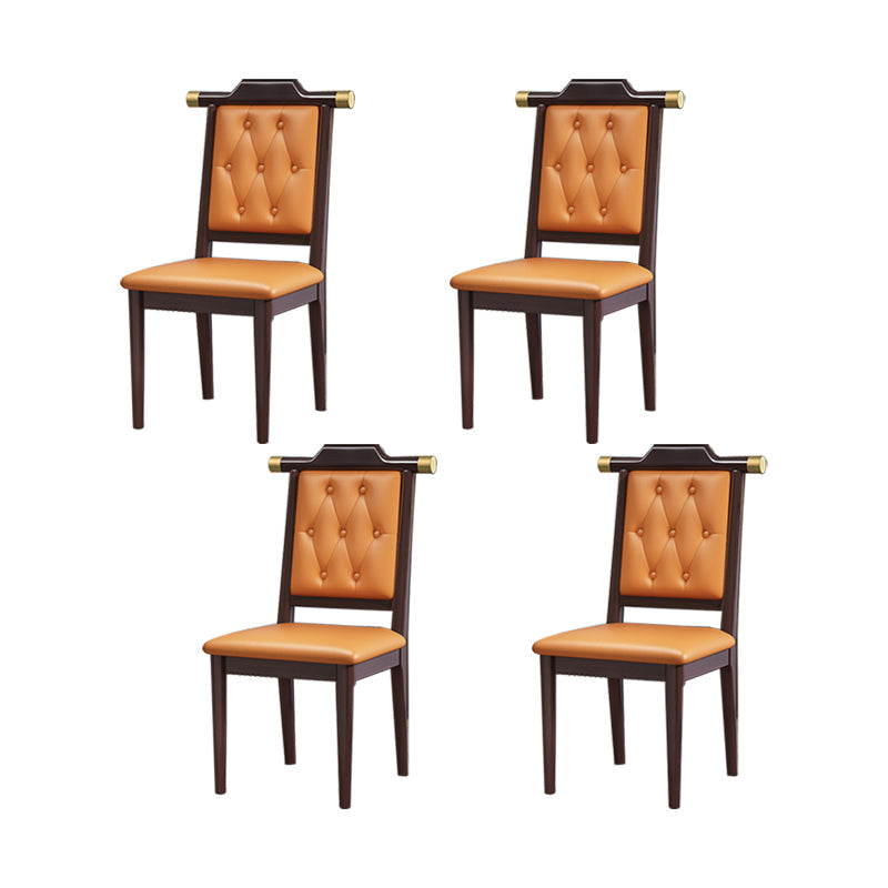 Moderne getufte eetkamerstoel Open achterste armloze stoel voor keukengebruik