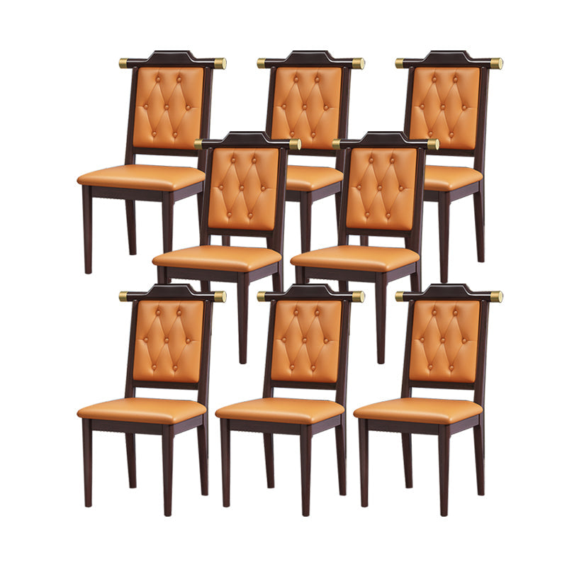 Moderne getufte eetkamerstoel Open achterste armloze stoel voor keukengebruik