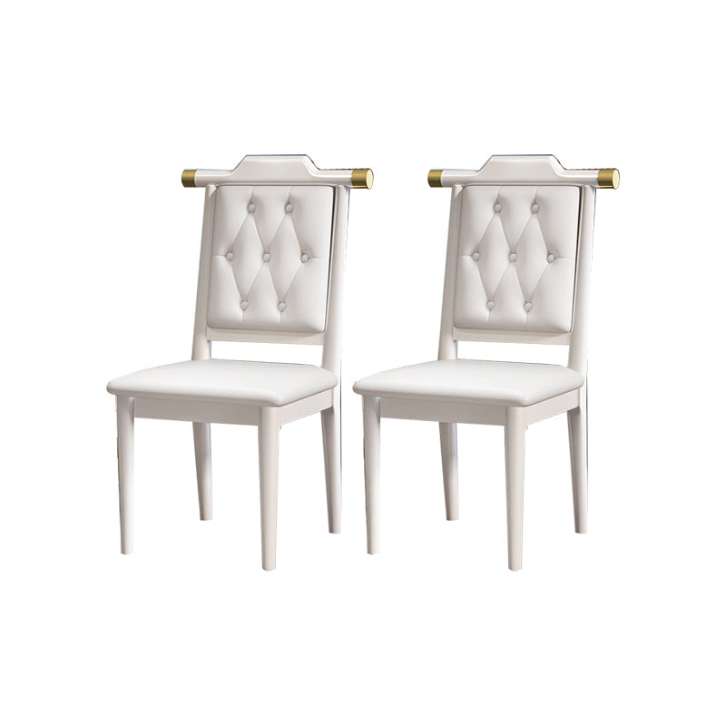 Moderne getufte eetkamerstoel Open achterste armloze stoel voor keukengebruik