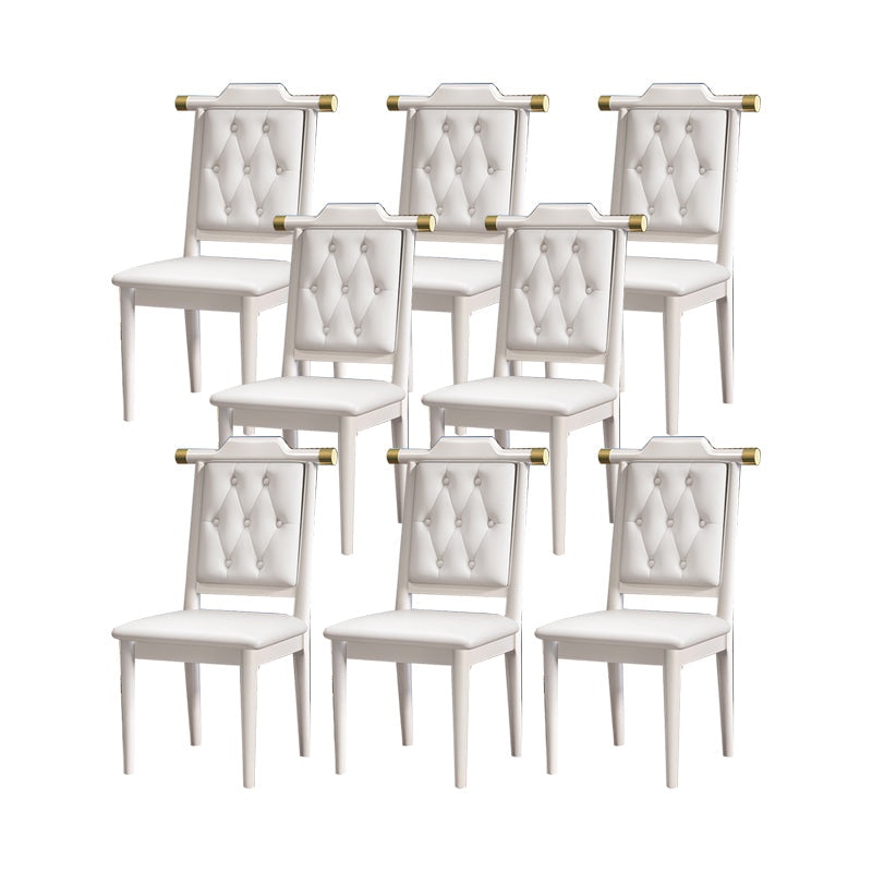 Moderne getufte eetkamerstoel Open achterste armloze stoel voor keukengebruik