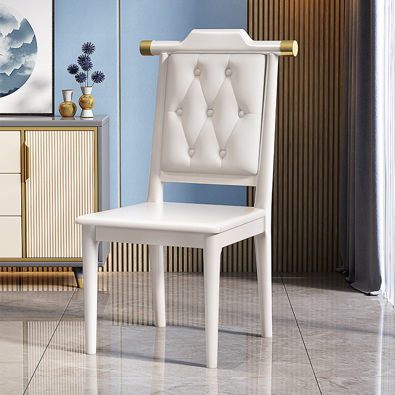 Moderne getufte eetkamerstoel Open achterste armloze stoel voor keukengebruik