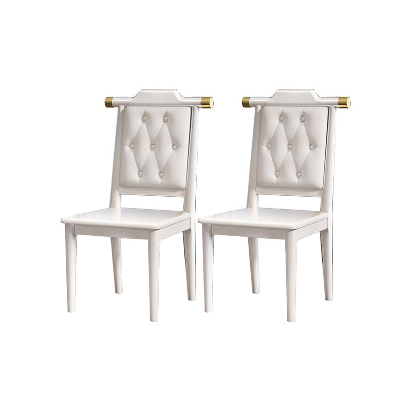 Moderne getufte eetkamerstoel Open achterste armloze stoel voor keukengebruik