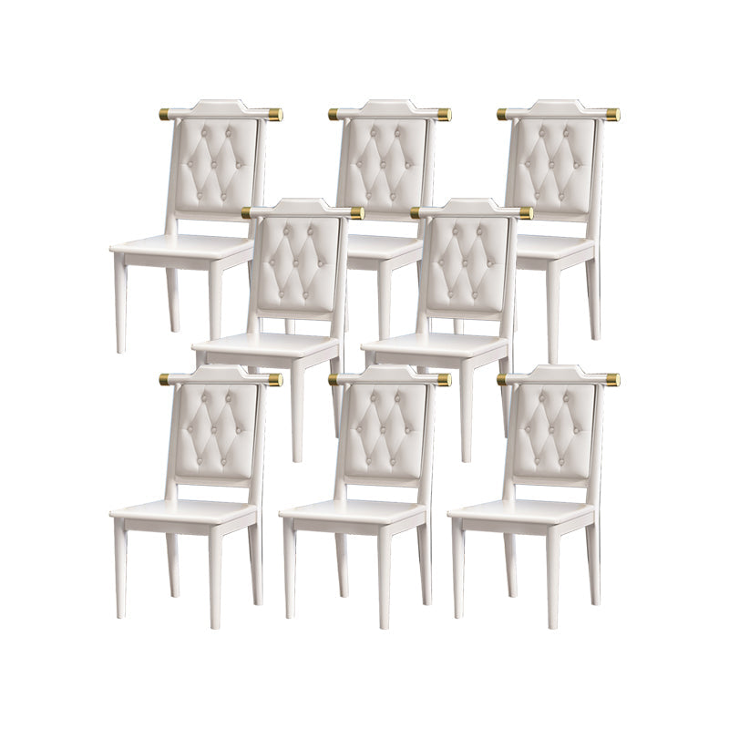 Moderne getufte eetkamerstoel Open achterste armloze stoel voor keukengebruik