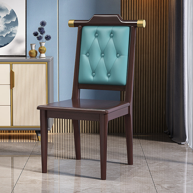 Moderne getufte eetkamerstoel Open achterste armloze stoel voor keukengebruik