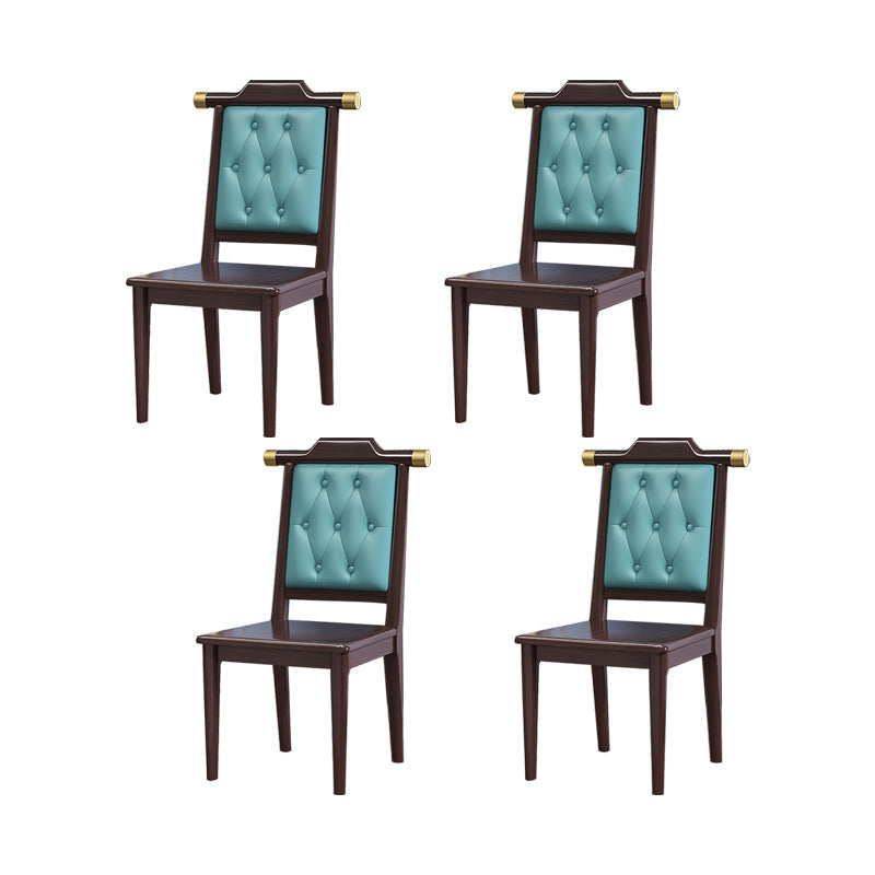 Moderne getufte eetkamerstoel Open achterste armloze stoel voor keukengebruik