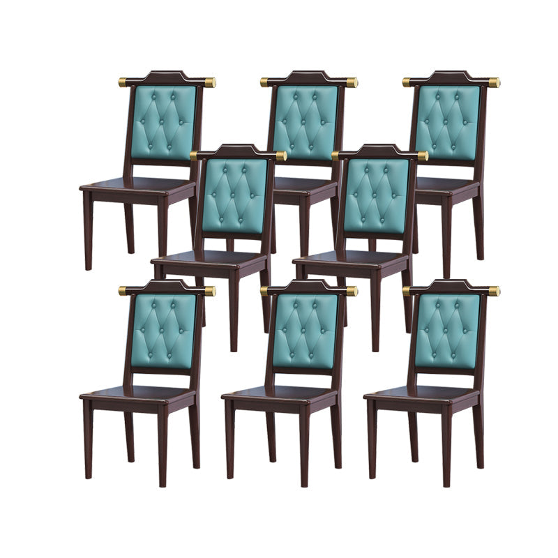 Moderne getufte eetkamerstoel Open achterste armloze stoel voor keukengebruik