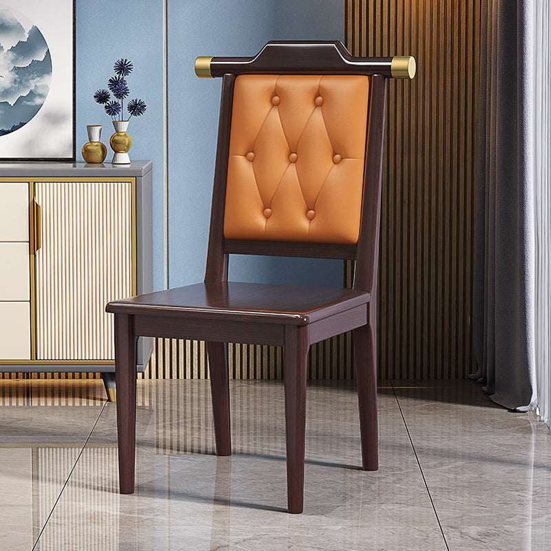 Moderne getufte eetkamerstoel Open achterste armloze stoel voor keukengebruik