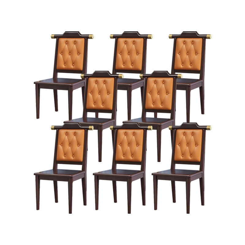 Moderne getufte eetkamerstoel Open achterste armloze stoel voor keukengebruik