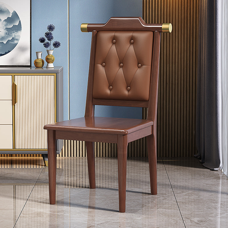 Moderne getufte eetkamerstoel Open achterste armloze stoel voor keukengebruik