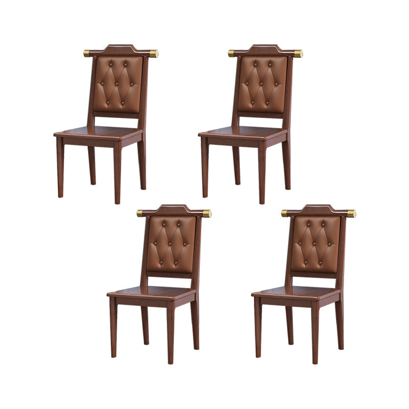 Moderne getufte eetkamerstoel Open achterste armloze stoel voor keukengebruik