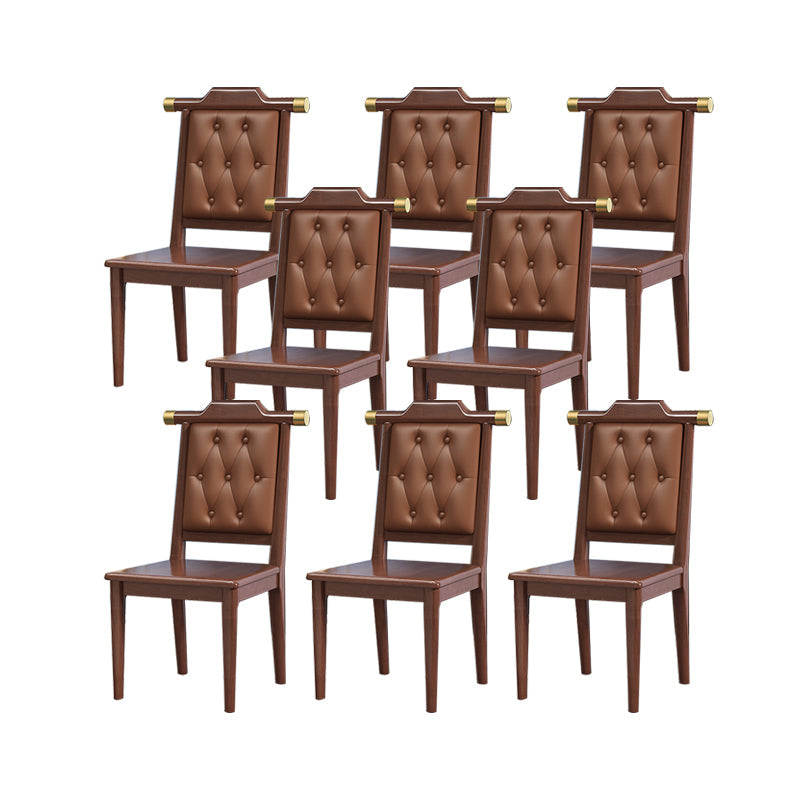 Moderne getufte eetkamerstoel Open achterste armloze stoel voor keukengebruik