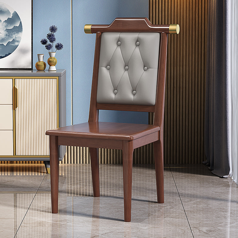 Moderne getufte eetkamerstoel Open achterste armloze stoel voor keukengebruik