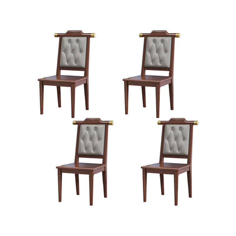 Moderne getufte eetkamerstoel Open achterste armloze stoel voor keukengebruik