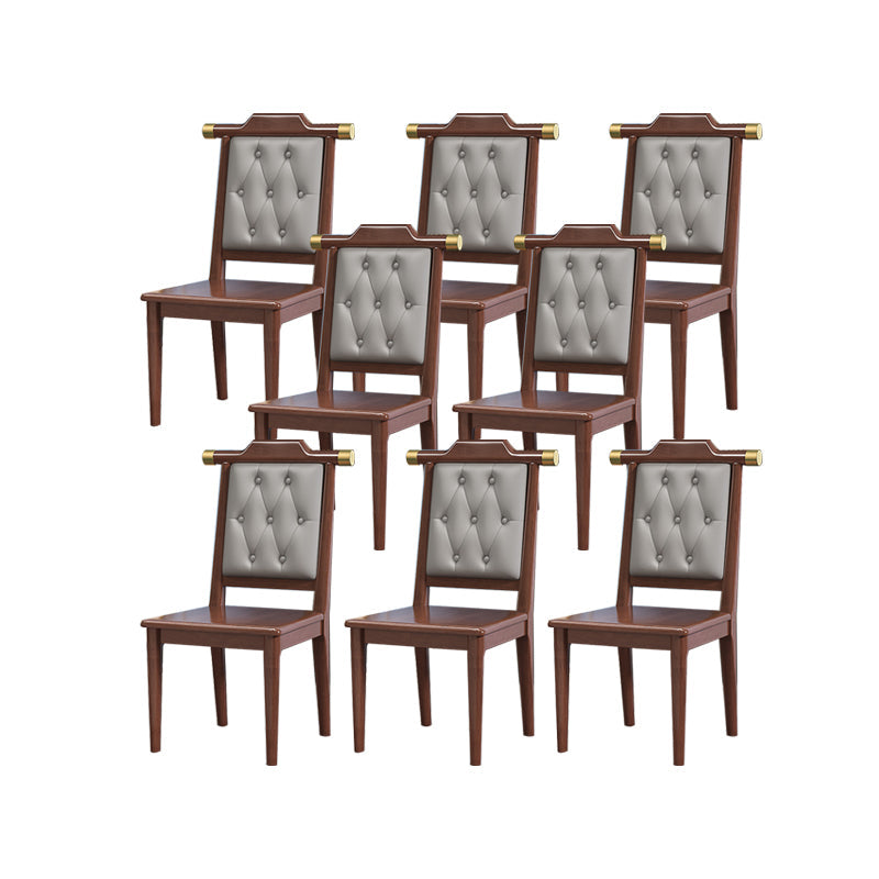 Moderne getufte eetkamerstoel Open achterste armloze stoel voor keukengebruik