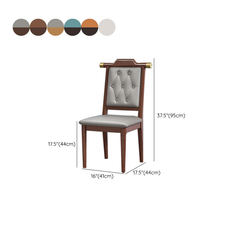 Moderne getufte eetkamerstoel Open achterste armloze stoel voor keukengebruik