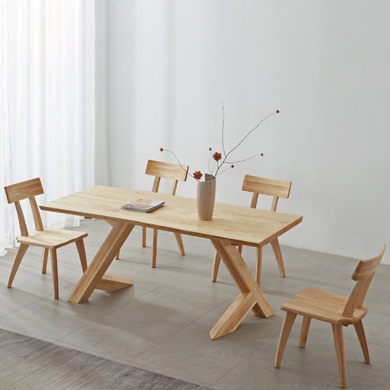 Modern Style Dinette Set 1/2/4/5 Pcs Rectangle Solid Wood Dinette Table with Chair