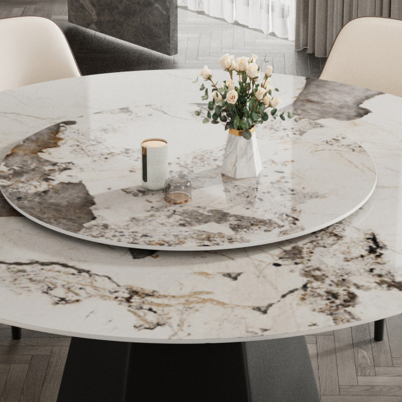 Round Dining Table Set 1/5/7 Pieces with Metal Base Kitchen Furniture Set