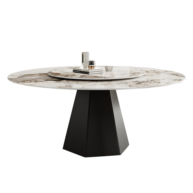 Round Dining Table Set 1/5/7 Pieces with Metal Base Kitchen Furniture Set