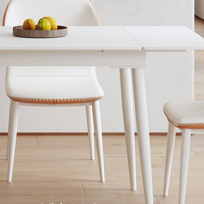 Eigentijds 1/2/5/6/7 stukken eetkamer set rechthoekige stenen meubels in het wit