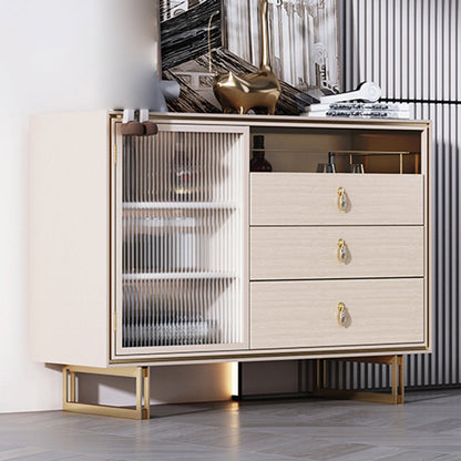 Porte di vetro contemporanea Sideboard a buffet bianco scheda laterale