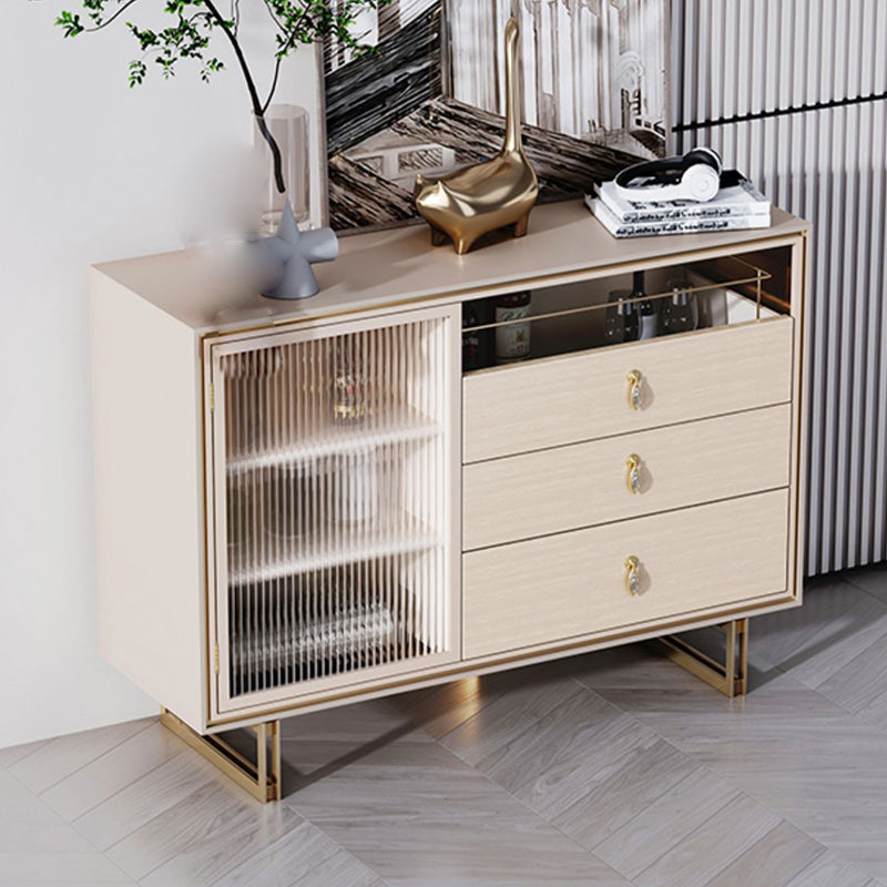 Porte di vetro contemporanea Sideboard a buffet bianco scheda laterale