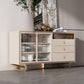 Porte di vetro contemporanea Sideboard a buffet bianco scheda laterale