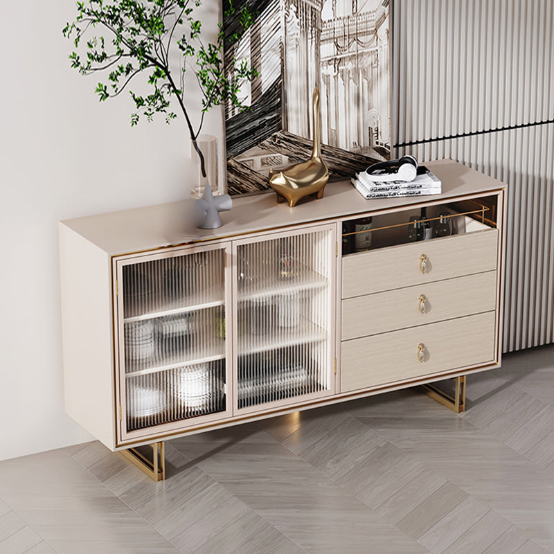Porte di vetro contemporanea Sideboard a buffet bianco scheda laterale