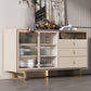 Porte di vetro contemporanea Sideboard a buffet bianco scheda laterale