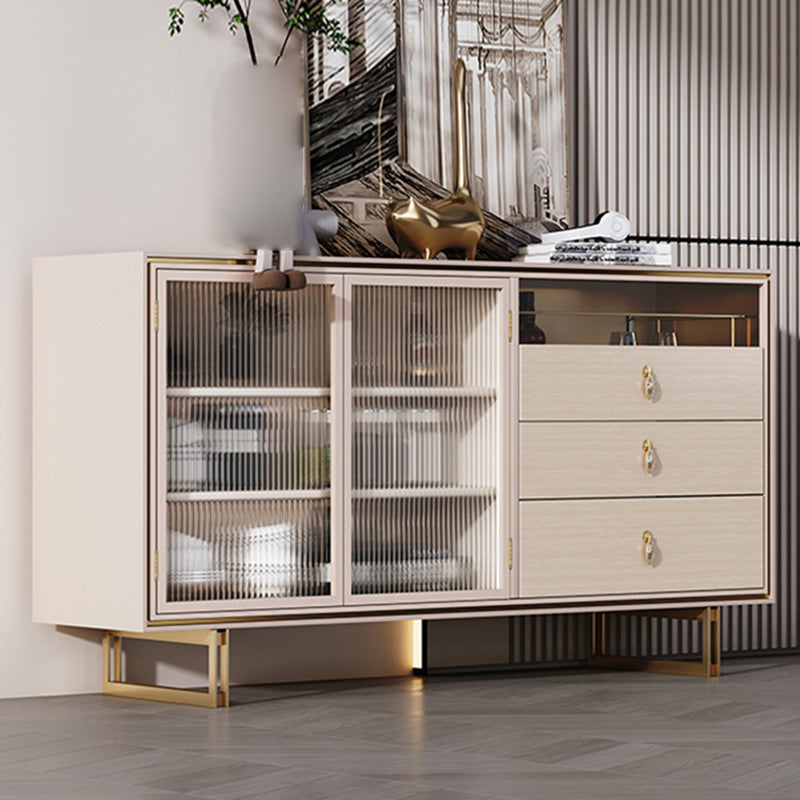Porte di vetro contemporanea Sideboard a buffet bianco scheda laterale