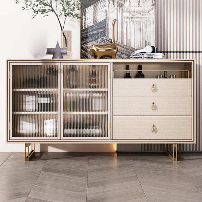 Porte di vetro contemporanea Sideboard a buffet bianco scheda laterale