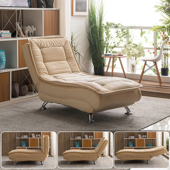 Modern Cotton Blend Lounge Chair Armless Adjustable Sleeper Chair Bed Clearhalo 'Chairs & Seating' 'Chaise Lounge' 'chaise_lounge' 'furn' 'furn_chaise_lounge' 'Furniture' 'Living Room Furniture' 7251333