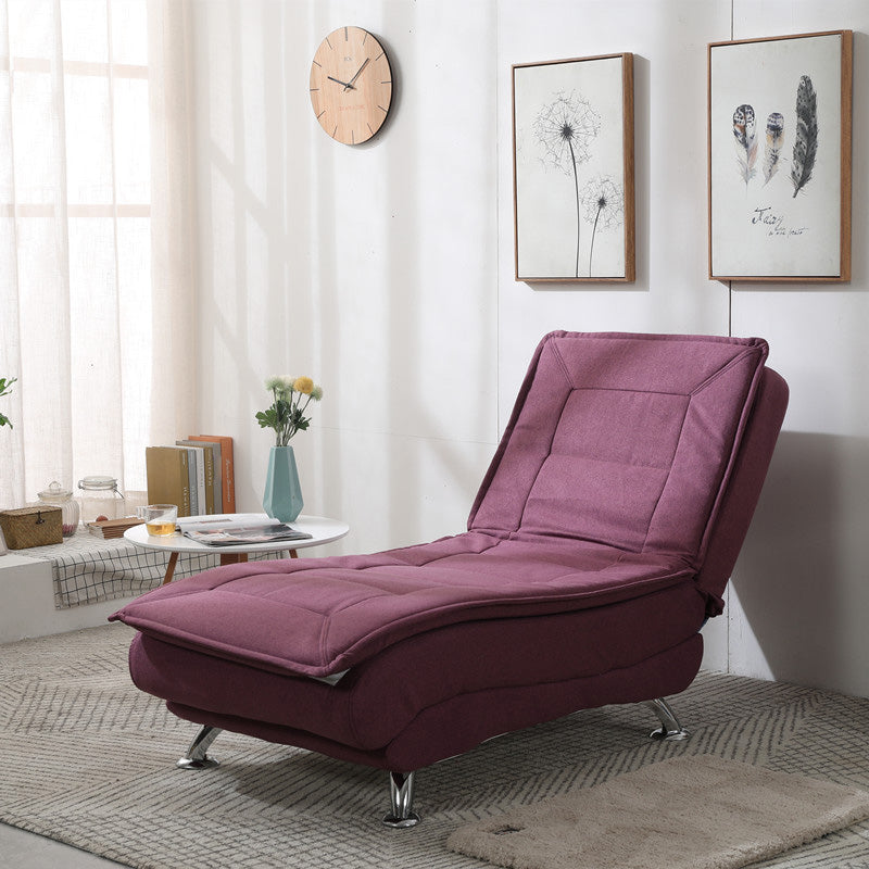 Modern Cotton Blend Lounge Chair Armless Adjustable Sleeper Chair Bed Purple-Red Clearhalo 'Chairs & Seating' 'Chaise Lounge' 'chaise_lounge' 'furn' 'furn_chaise_lounge' 'Furniture' 'Living Room Furniture' 7251342
