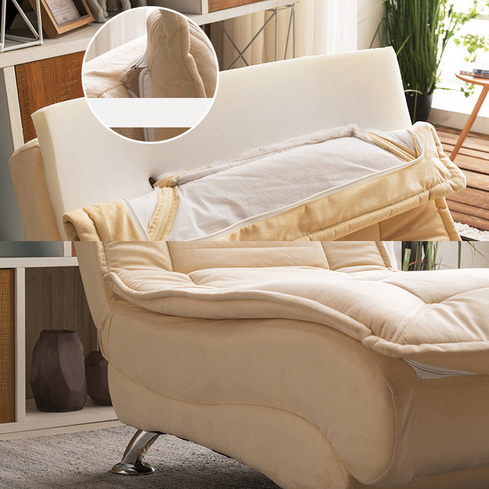 Modern Cotton Blend Lounge Chair Armless Adjustable Sleeper Chair Bed Clearhalo 'Chairs & Seating' 'Chaise Lounge' 'chaise_lounge' 'furn' 'furn_chaise_lounge' 'Furniture' 'Living Room Furniture' 7251345