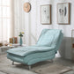 Modern Cotton Blend Lounge Chair Armless Adjustable Sleeper Chair Bed Water Blue Clearhalo 'Chairs & Seating' 'Chaise Lounge' 'chaise_lounge' 'furn' 'furn_chaise_lounge' 'Furniture' 'Living Room Furniture' 7251347
