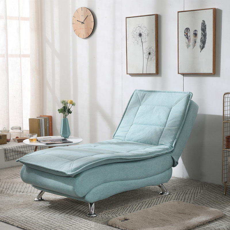 Modern Cotton Blend Lounge Chair Armless Adjustable Sleeper Chair Bed Water Blue Clearhalo 'Chairs & Seating' 'Chaise Lounge' 'chaise_lounge' 'furn' 'furn_chaise_lounge' 'Furniture' 'Living Room Furniture' 7251347