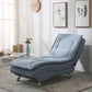 Modern Cotton Blend Lounge Chair Armless Adjustable Sleeper Chair Bed Gray-Blue Clearhalo 'Chairs & Seating' 'Chaise Lounge' 'chaise_lounge' 'furn' 'furn_chaise_lounge' 'Furniture' 'Living Room Furniture' 7251349