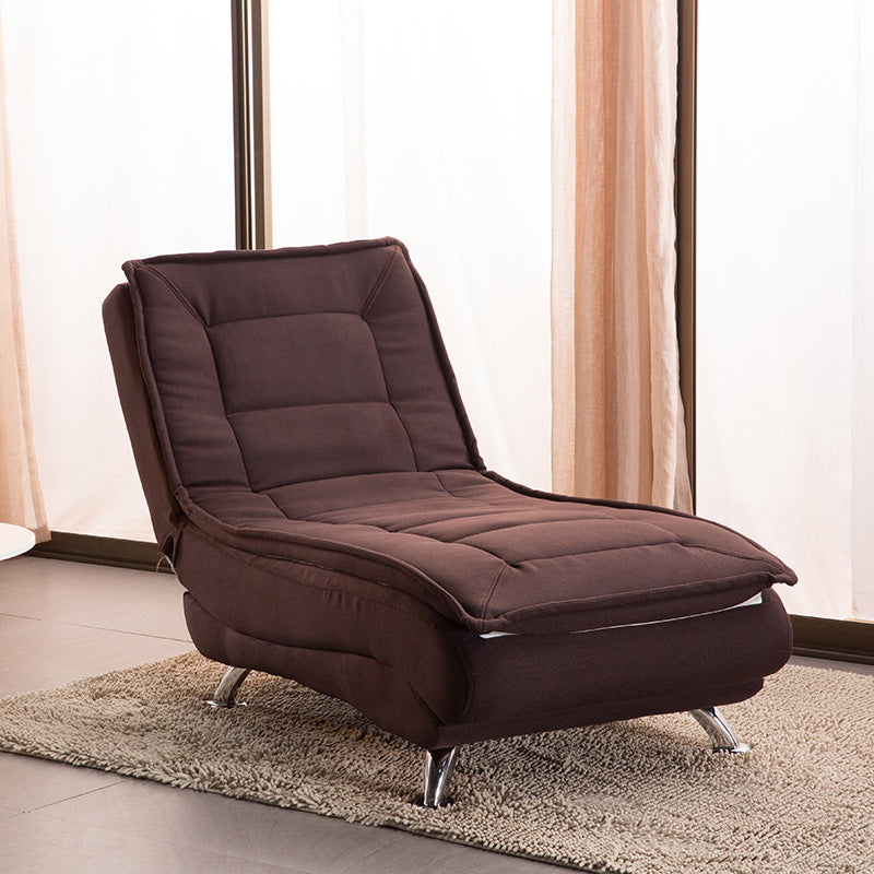 Modern Cotton Blend Lounge Chair Armless Adjustable Sleeper Chair Bed Brown Clearhalo 'Chairs & Seating' 'Chaise Lounge' 'chaise_lounge' 'furn' 'furn_chaise_lounge' 'Furniture' 'Living Room Furniture' 7251350