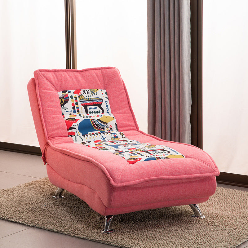 Modern Cotton Blend Lounge Chair Armless Adjustable Sleeper Chair Bed Red Clearhalo 'Chairs & Seating' 'Chaise Lounge' 'chaise_lounge' 'furn' 'furn_chaise_lounge' 'Furniture' 'Living Room Furniture' 7251355