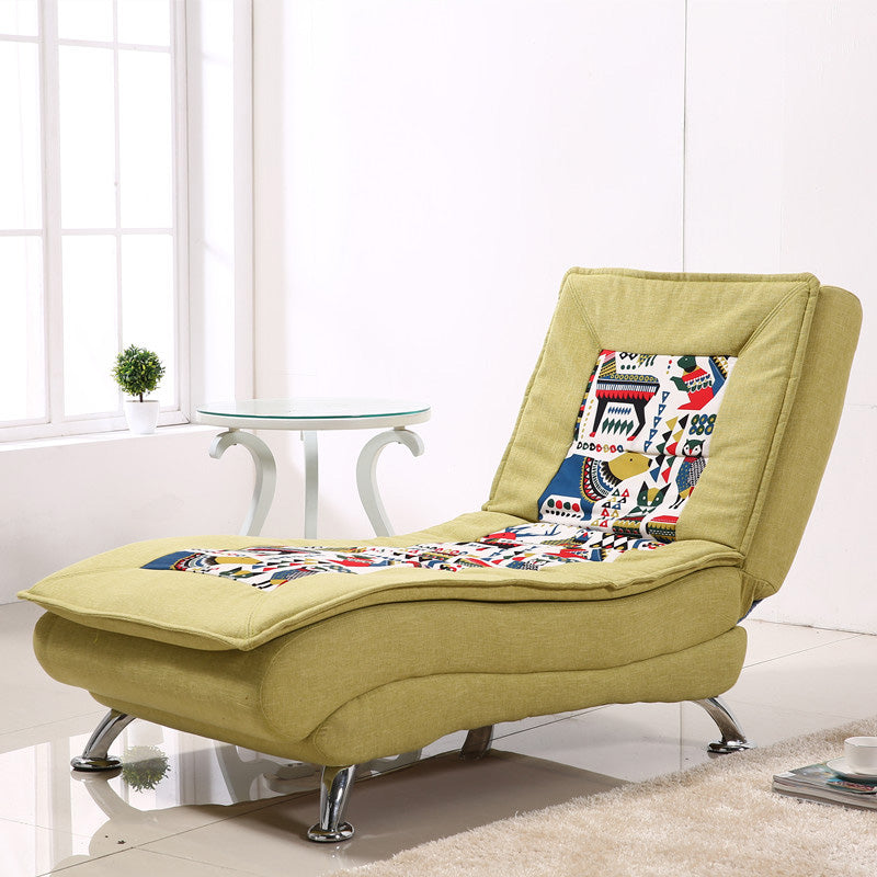 Modern Cotton Blend Lounge Chair Armless Adjustable Sleeper Chair Bed Fruit Green Clearhalo 'Chairs & Seating' 'Chaise Lounge' 'chaise_lounge' 'furn' 'furn_chaise_lounge' 'Furniture' 'Living Room Furniture' 7251358