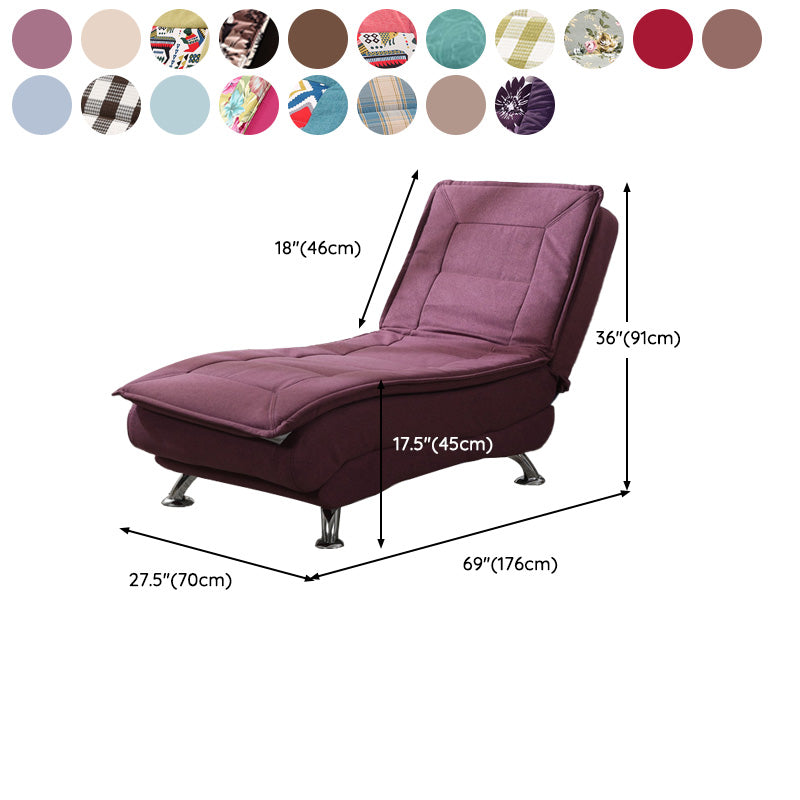 Modern Cotton Blend Lounge Chair Armless Adjustable Sleeper Chair Bed Clearhalo 'Chairs & Seating' 'Chaise Lounge' 'chaise_lounge' 'furn' 'furn_chaise_lounge' 'Furniture' 'Living Room Furniture' 7251359