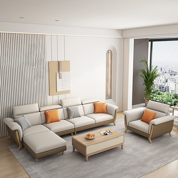 Canapés sectionnels en tissu en bois massif sectionnel pour le salon